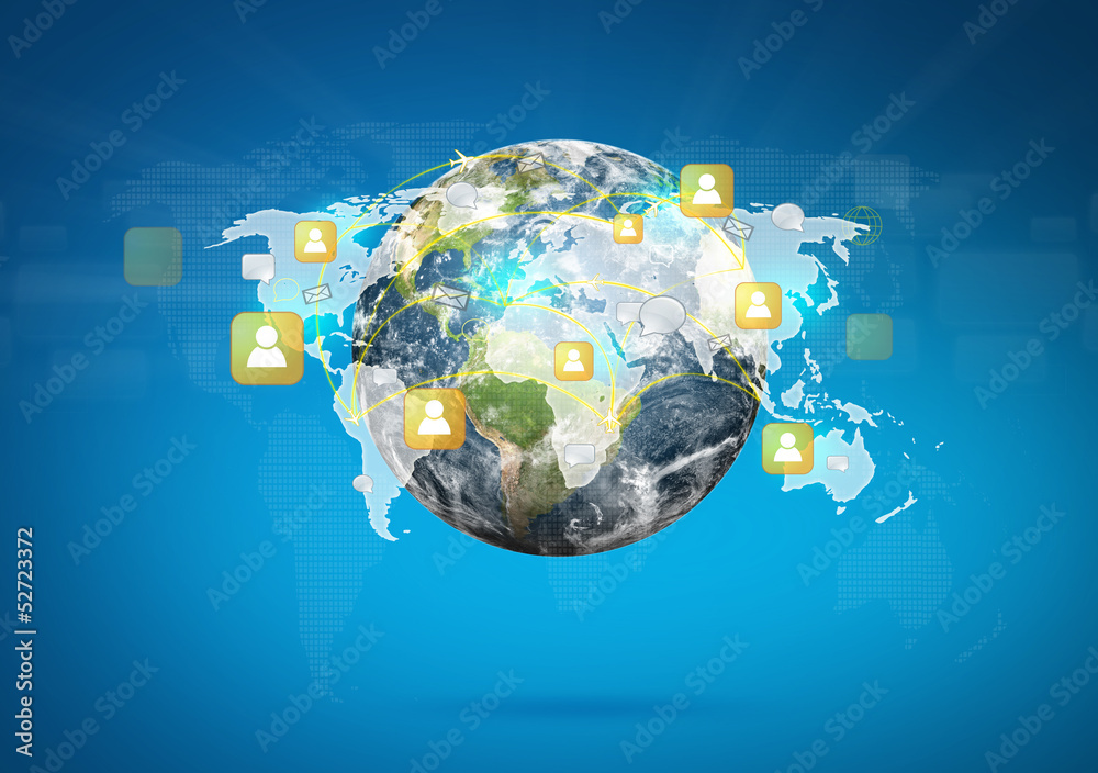 Earth of social network (Elements of this image furnished by NAS