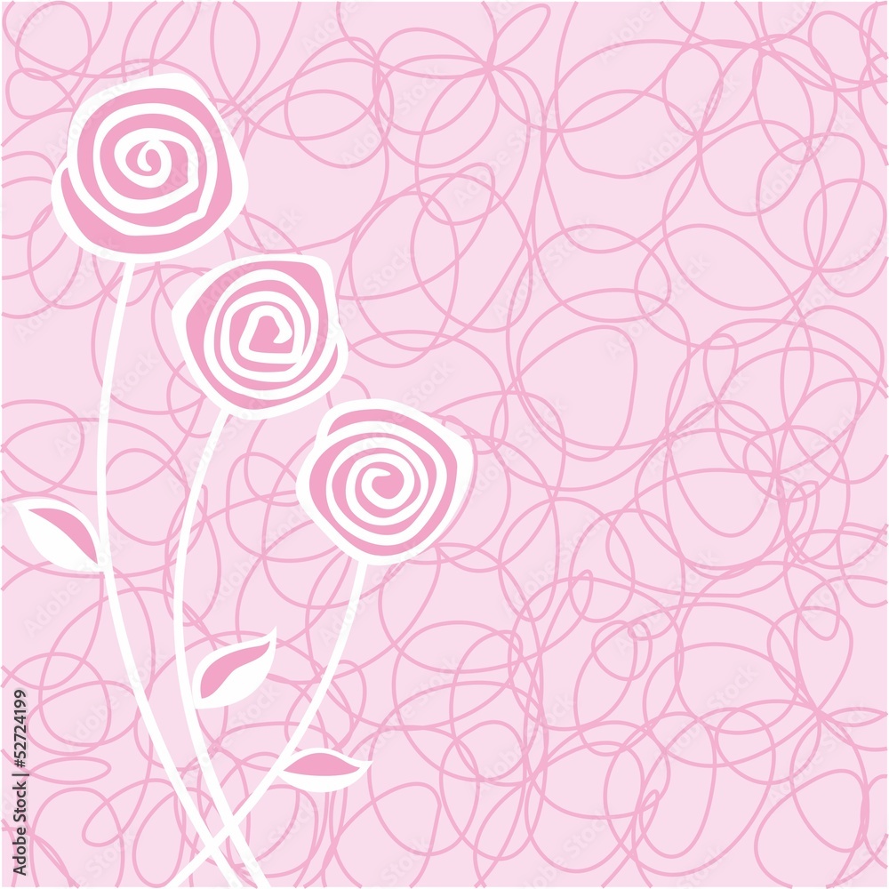 Pink background with roses Pink background with roses