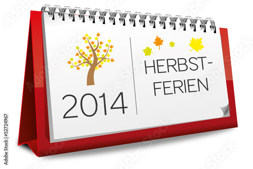 Kalender 2014 Ferien Herbstferien Herbst Herbstblätter
