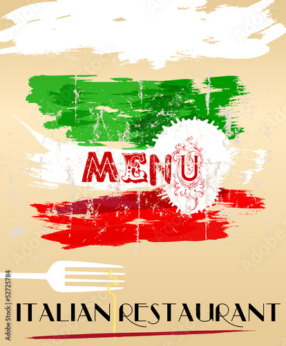 Menu design for italian restaurant, space for restauarnt na photo