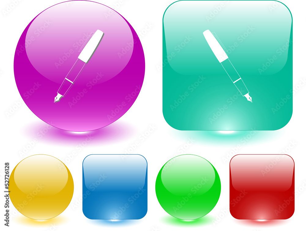 Ink pen. Vector interface element. Ink pen. Vector interface element.