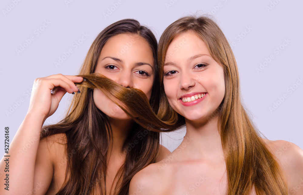 Two girls with beautiful hair Two girls with beautiful hair