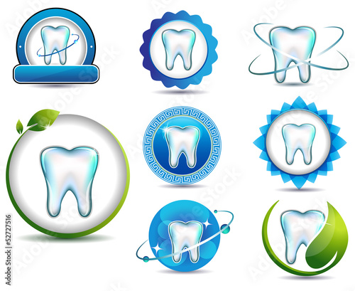 Teeth health care symbols.