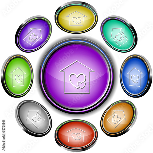Orphanage. Vector internet buttons. 8 different projections.