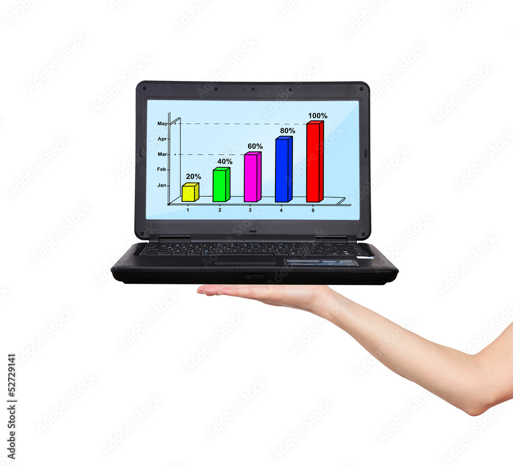 laptop with chart laptop with chart