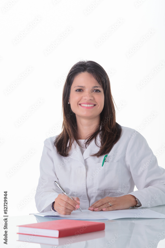 Young woman doctor in meeting table Young woman doctor in meeting table