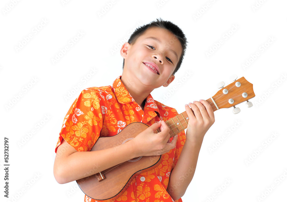 Fototapeta premium Happy Ukulele Boy