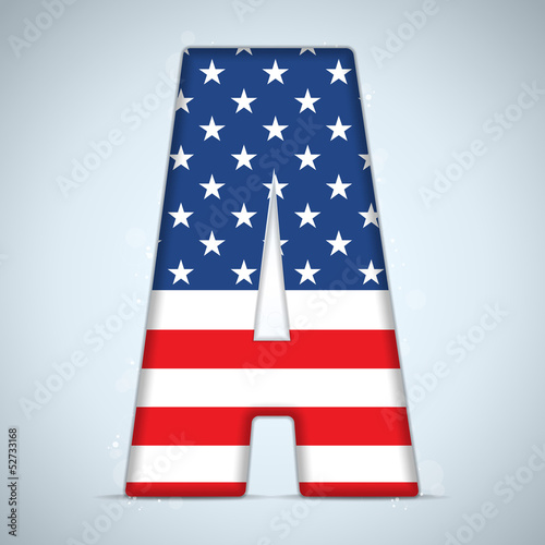 USA Independence Day Alphabet Letters
