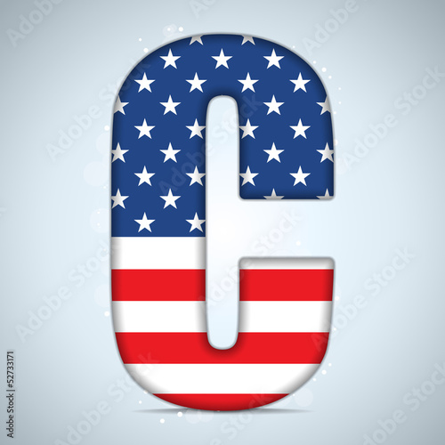 USA Independence Day Alphabet Letters