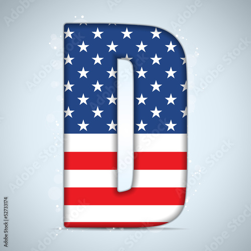 USA Independence Day Alphabet Letters