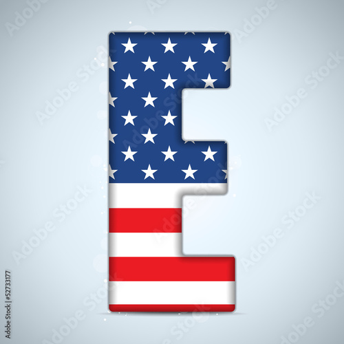 USA Independence Day Alphabet Letters