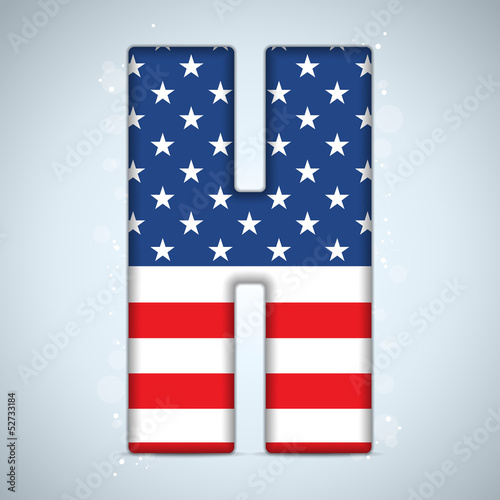 USA Independence Day Alphabet Letters