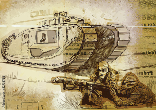 World between 1905-1949 - Battle (drawing into vector)