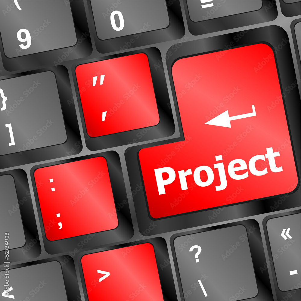 future time concept with project key on computer keyboard future time concept with project key on computer keyboard