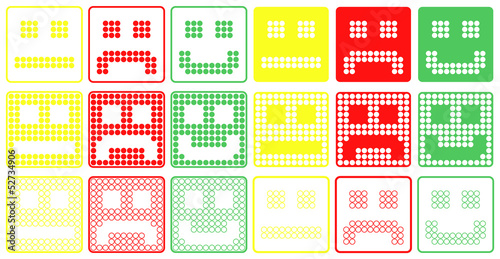 Basic Smilies Symbols Patchwork of Color Dots
