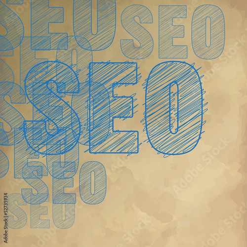 SEO Vintage Papier Scribble Kugelschreiber Ecke