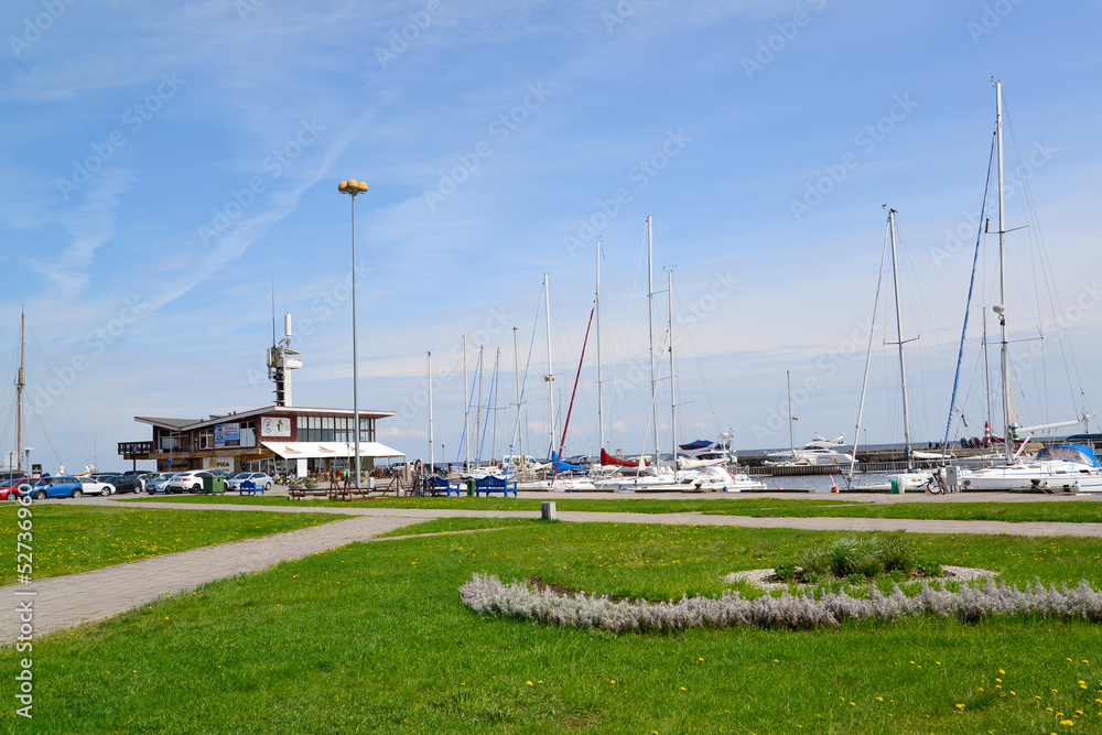 Fototapeta premium Yacht parking in Nida, Lithuania