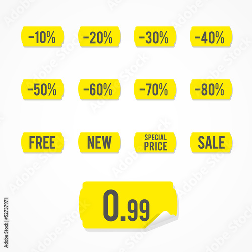 Set: yellow etiquettes