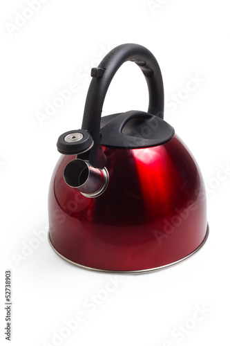 kettle red isolated utensils appliance kitchen asian hot design