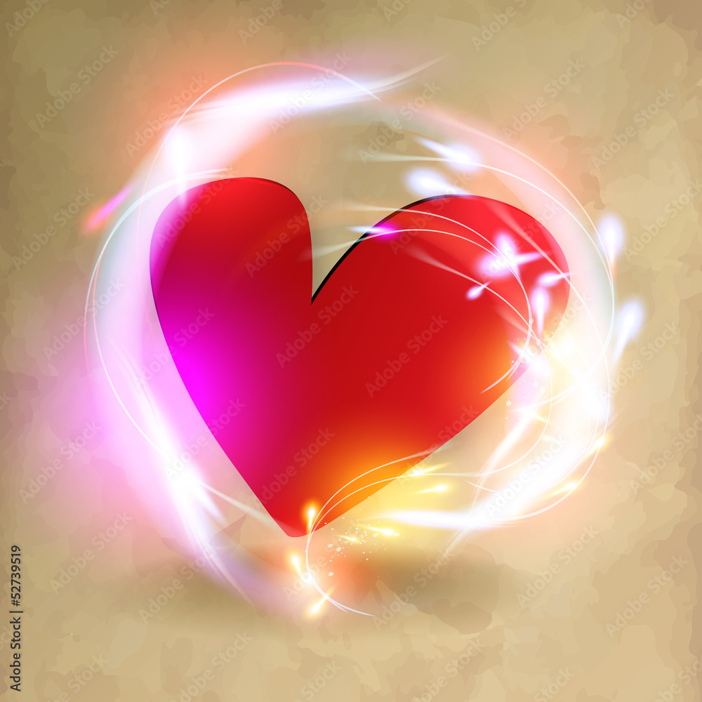 Valentines Papier Herz Vintage Bokeh
