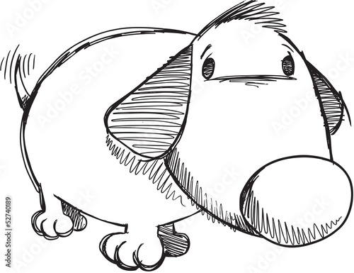 Sketch Doodle Cute Puppy Dog Vector