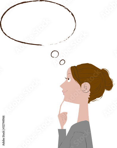 女性　OL 　考える　