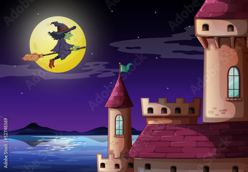 A witch going to the castle