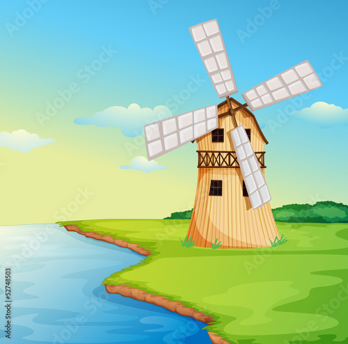 A windmill along the river
