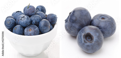 collage with fresh blueberries