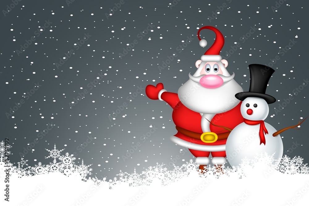 snowman and santa claus