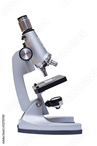 Mikroskop auf weißem Hintergrund isoliert