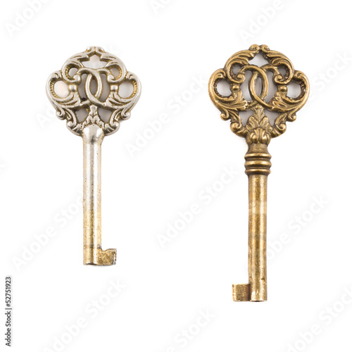 Wallpaper Mural Old decorative metal keys isolated Torontodigital.ca