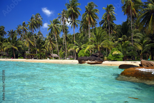 Beautiful landscape of tropical beach with turquoise water