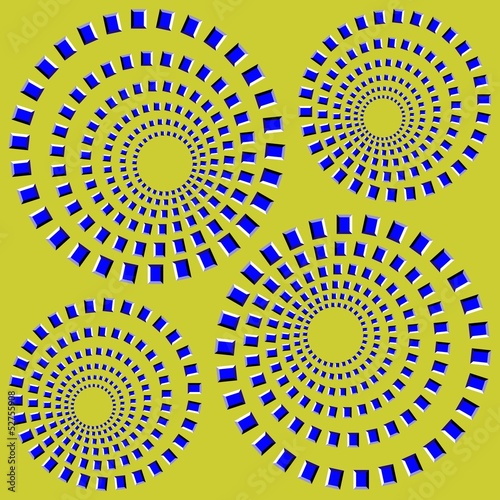 Rotating Circles. Optical Illusion