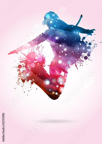 Ballerina con cappellino che salta