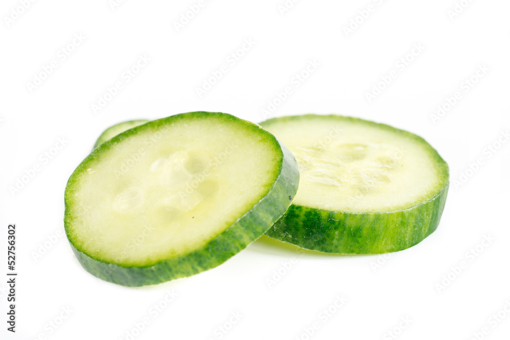 Fresh slice cucumber on white background Fresh slice cucumber on white background