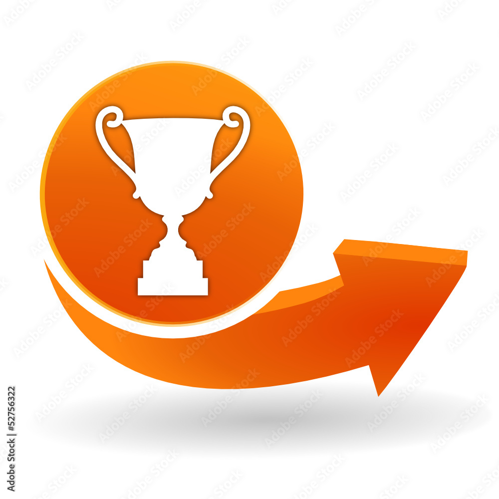 victoire sur bouton web orange