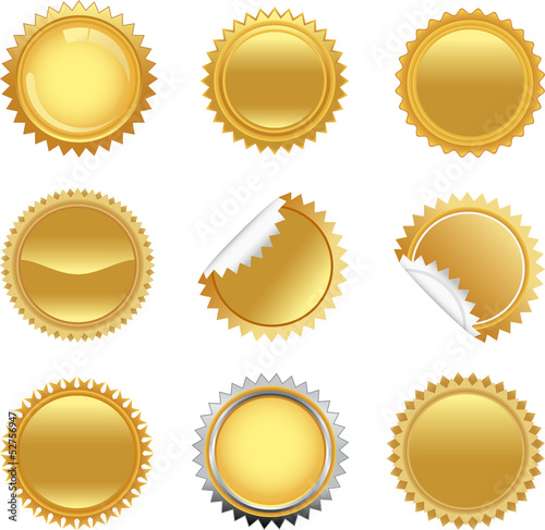 Golden starbursts set. To see the other vector starburst illustrations , please check Badge and Label collection.