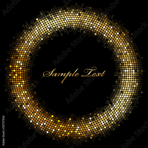 Vector frame with gold sparkles