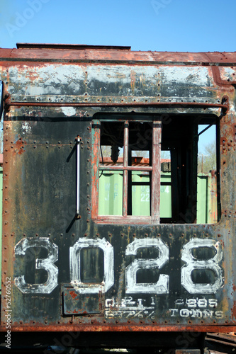Old rusty train locomotive