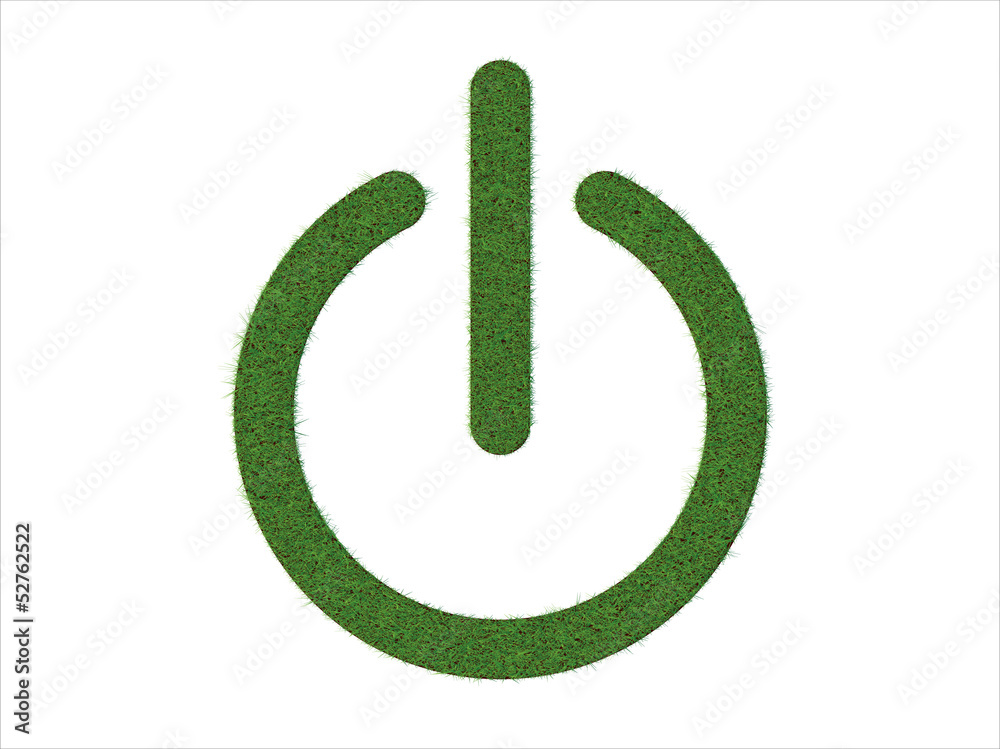Green Turf Logo of Power, switch on off 芝生の電源ロゴ Stock Photo | Adobe Stock