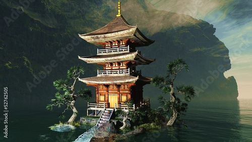 Buddhist temple in the mountains