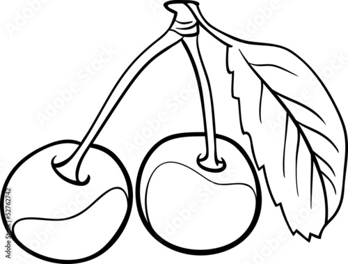 cherry illustration for coloring book
