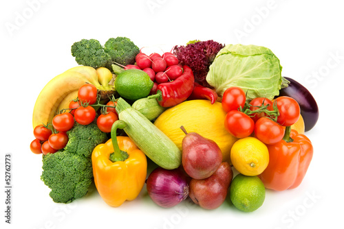 set of fruits and vegetables