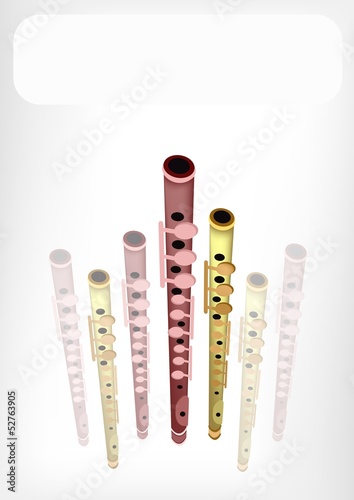 A Musical Flute with A White Banner