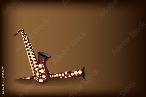 Different Kind of Saxophone on Dark Brown Background