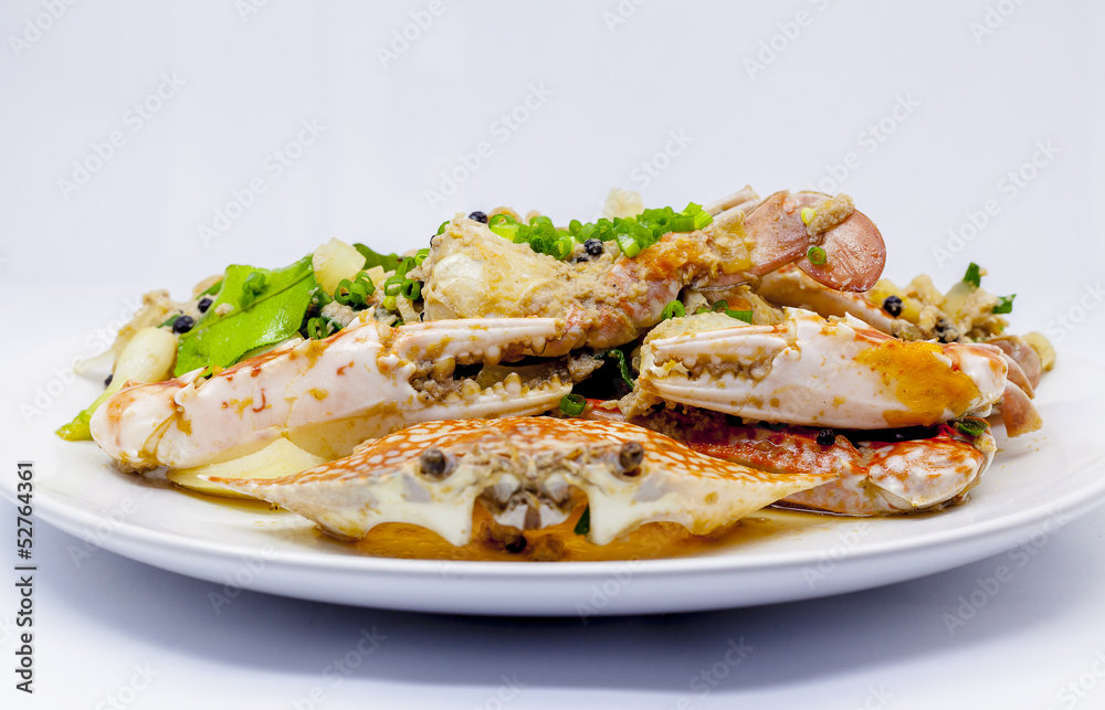 Fried crab with black pepper. Fried crab with black pepper.