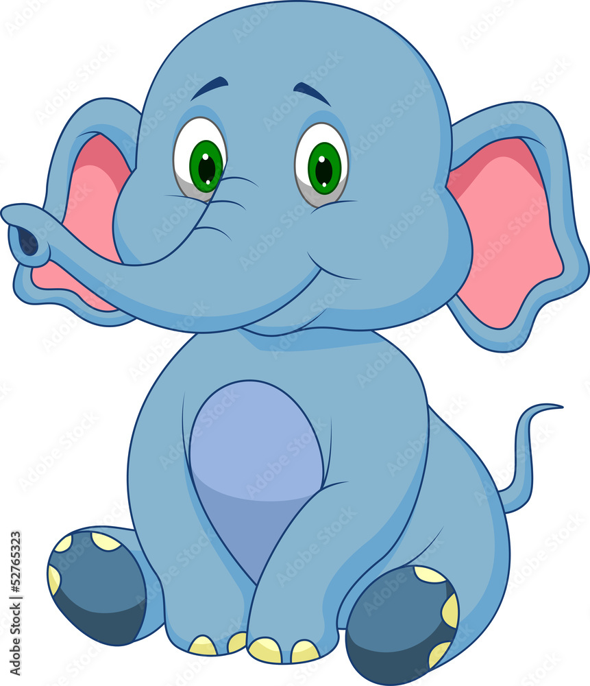 Obraz premium Cute baby elephant cartoon