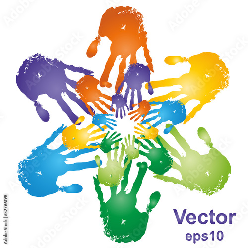 Vector hand print circle