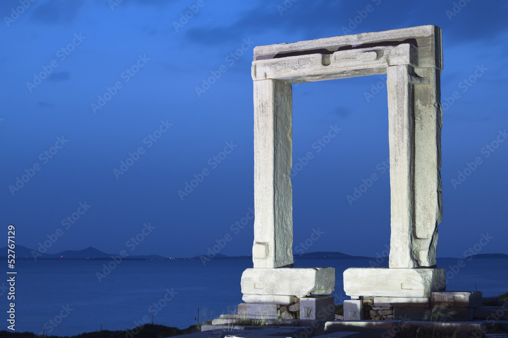 Gate of  Apollo temple at Naxos island in Greece